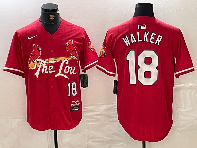 Men St.Louis Cardinals #18 Walker Red City Edition 2025 Nike MLB Jersey style 1->st.louis cardinals->MLB Jersey